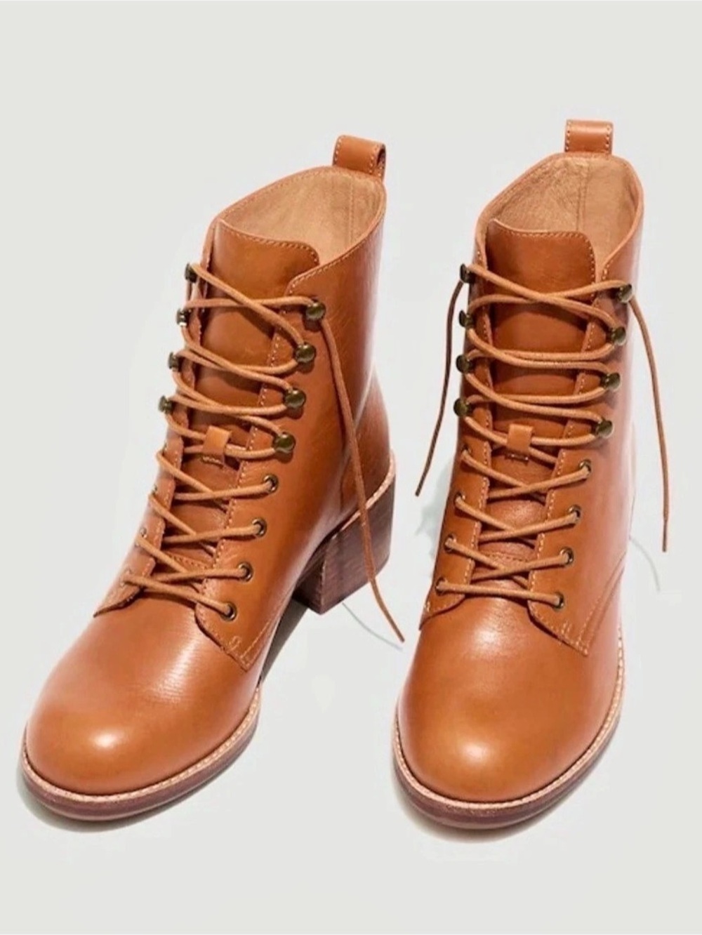 Madewell Patti Brown Lace-Up Ankle Boots